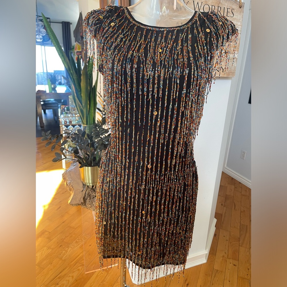 TopShop - Elegant Multi Beaded Fringe Dress by Dress Up